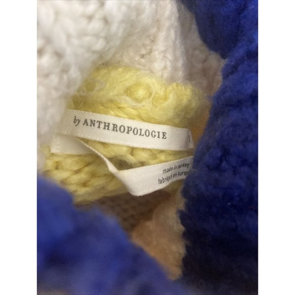 Anthropologie Gloria Striped Turtleneck Sweater Rainbow Chunky Knit Sz Small - Picture 5 of 8